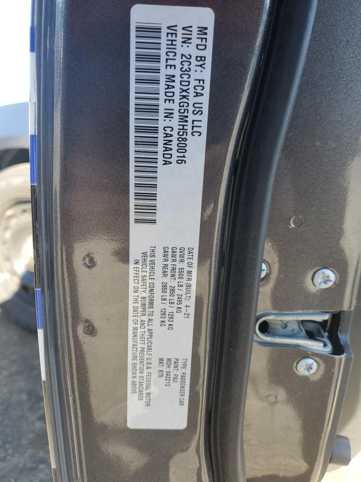 2021 Dodge Charger Police VIN: 2C3CDXKG5MH580016 Lot: 48262425