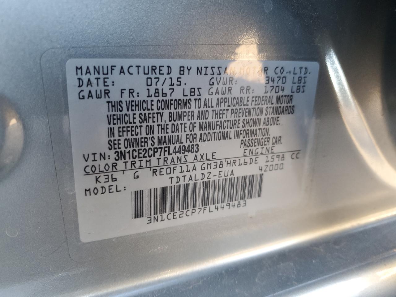 2015 Nissan Versa - Image 12