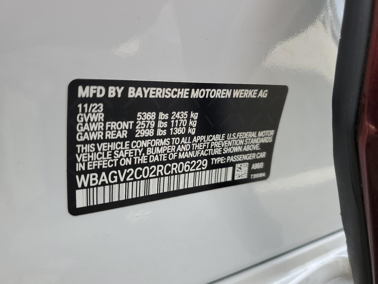 2024 BMW 840I VIN: WBAGV2C02RCR06229 Lot: 50919695