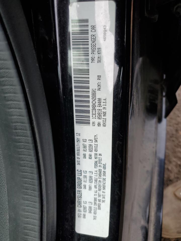 2012 Chrysler 200 Lx VIN: 1C3CCBABXCN268601 Lot: 48419765