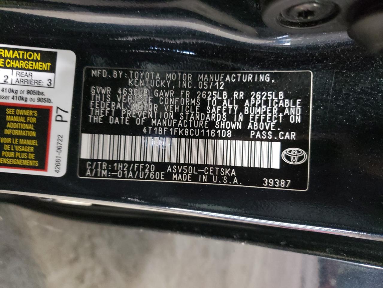 2012 Toyota Camry - Image 14