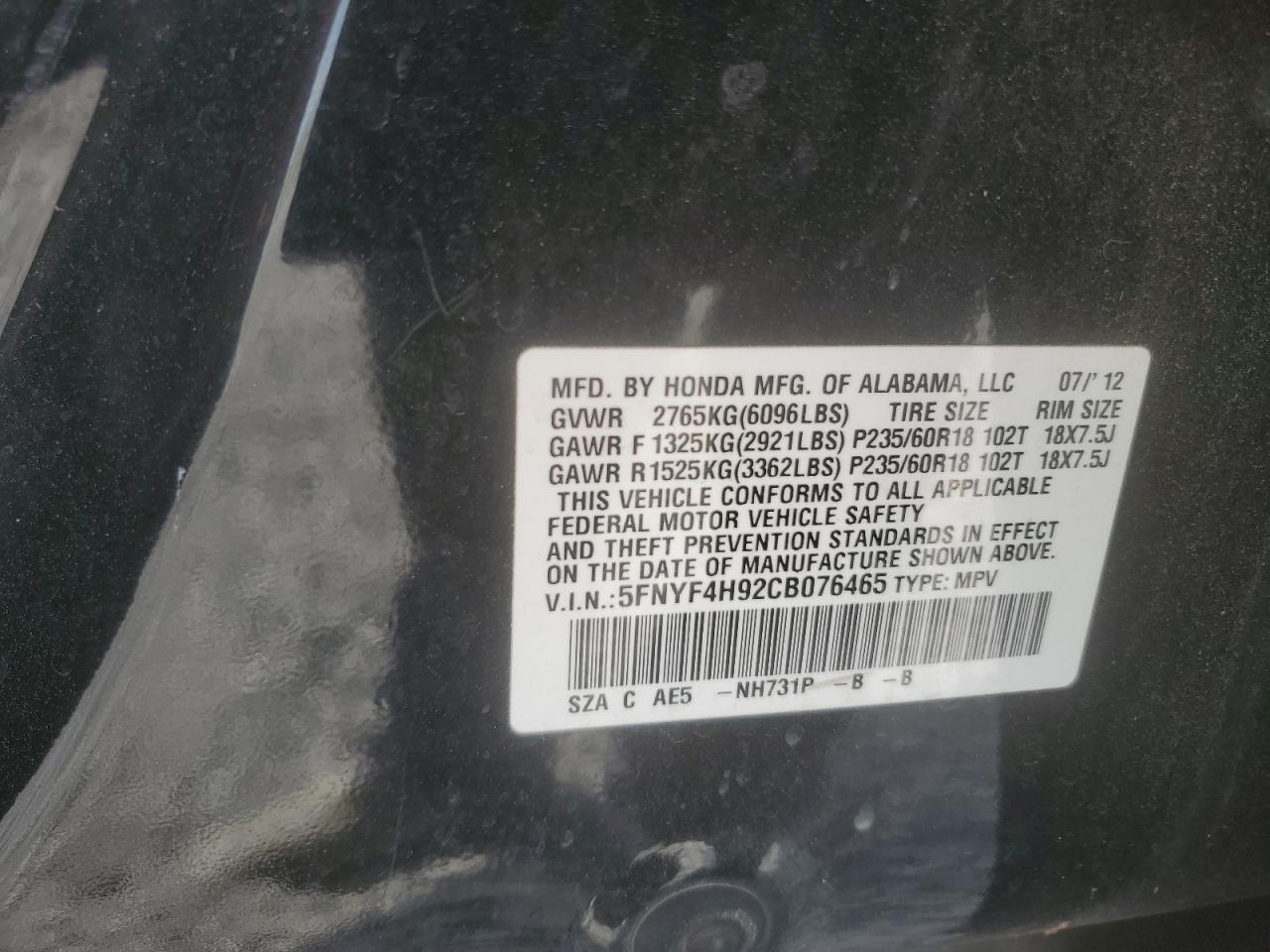 2012 Honda Pilot - Image 13