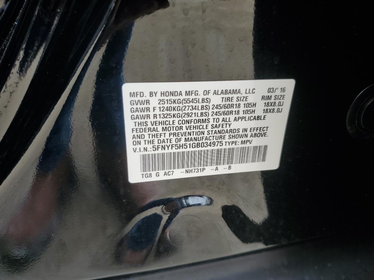 2016 Honda Pilot - Image 13