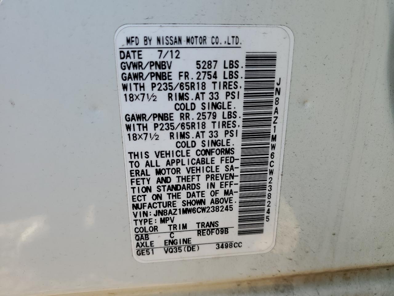 2012 Nissan Murano - Image 15