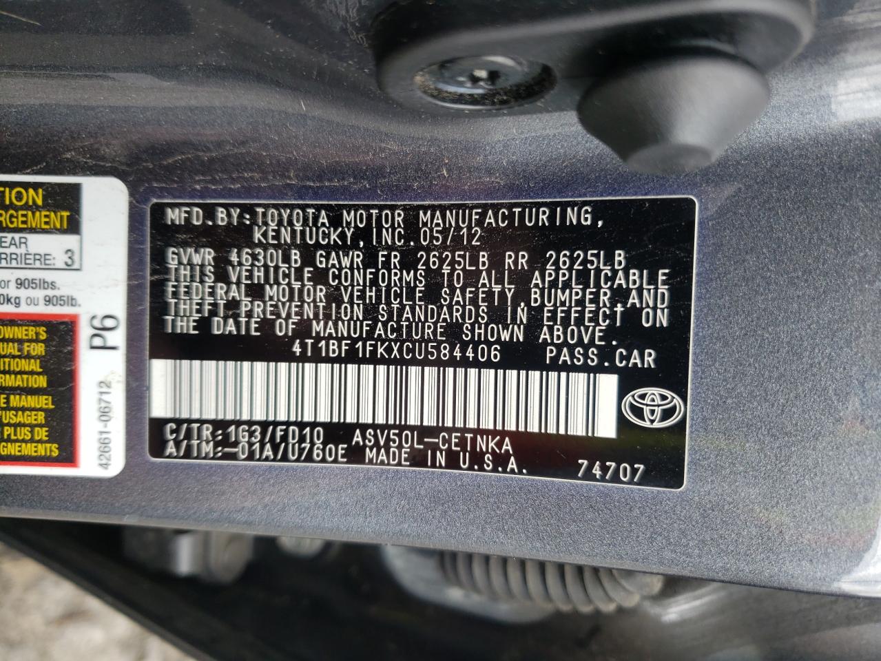 2012 Toyota Camry - Image 12