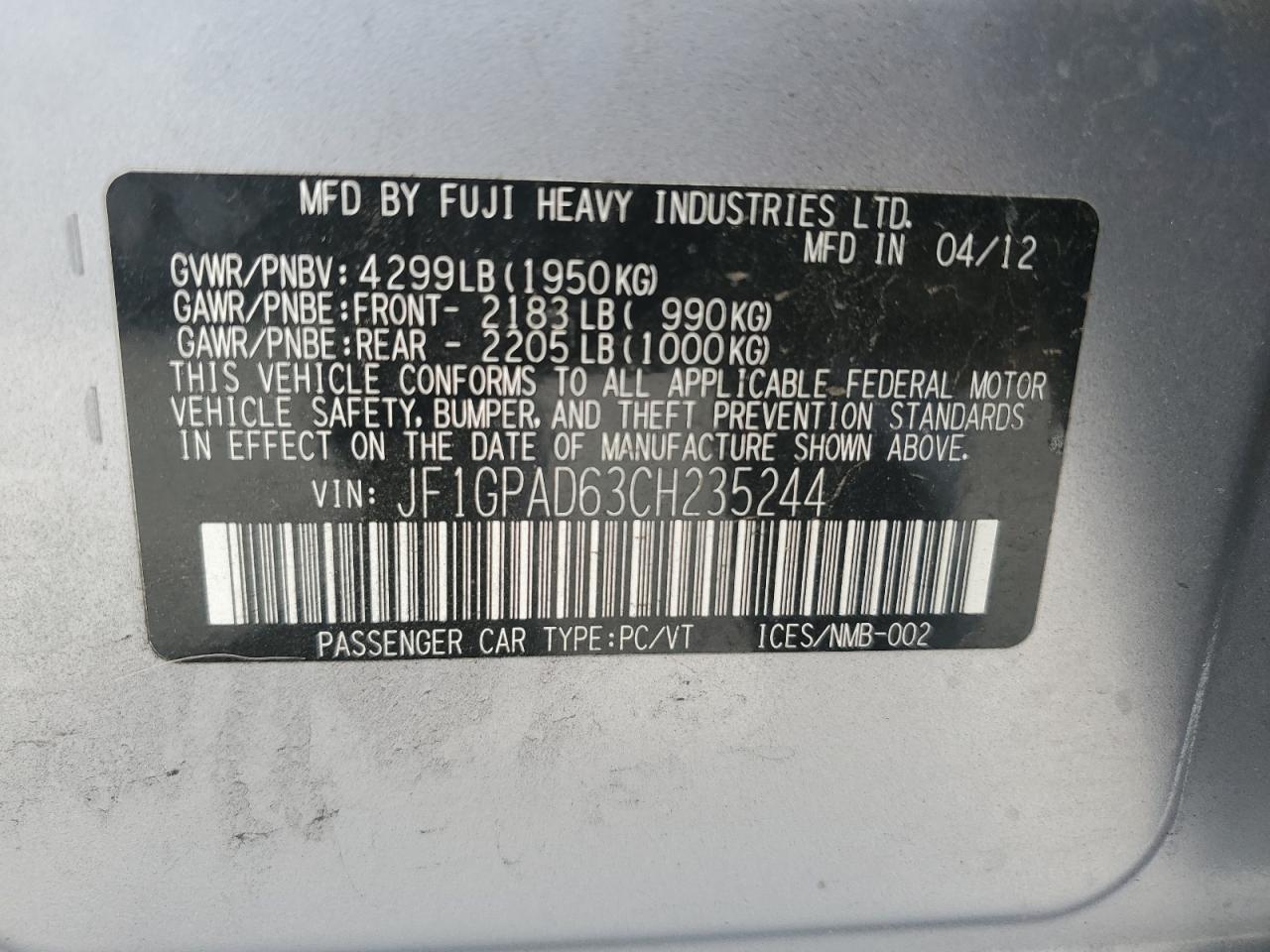 2012 Subaru Impreza - Image 13
