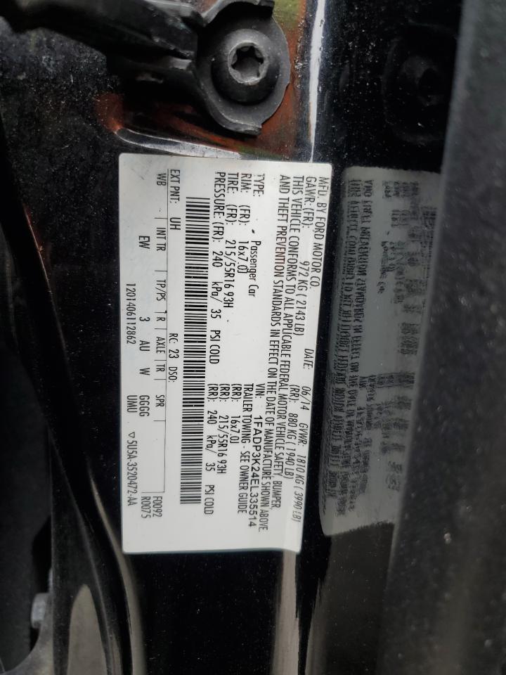 2014 Ford Focus Se VIN: 1FADP3K24EL335514 Lot: 49697995