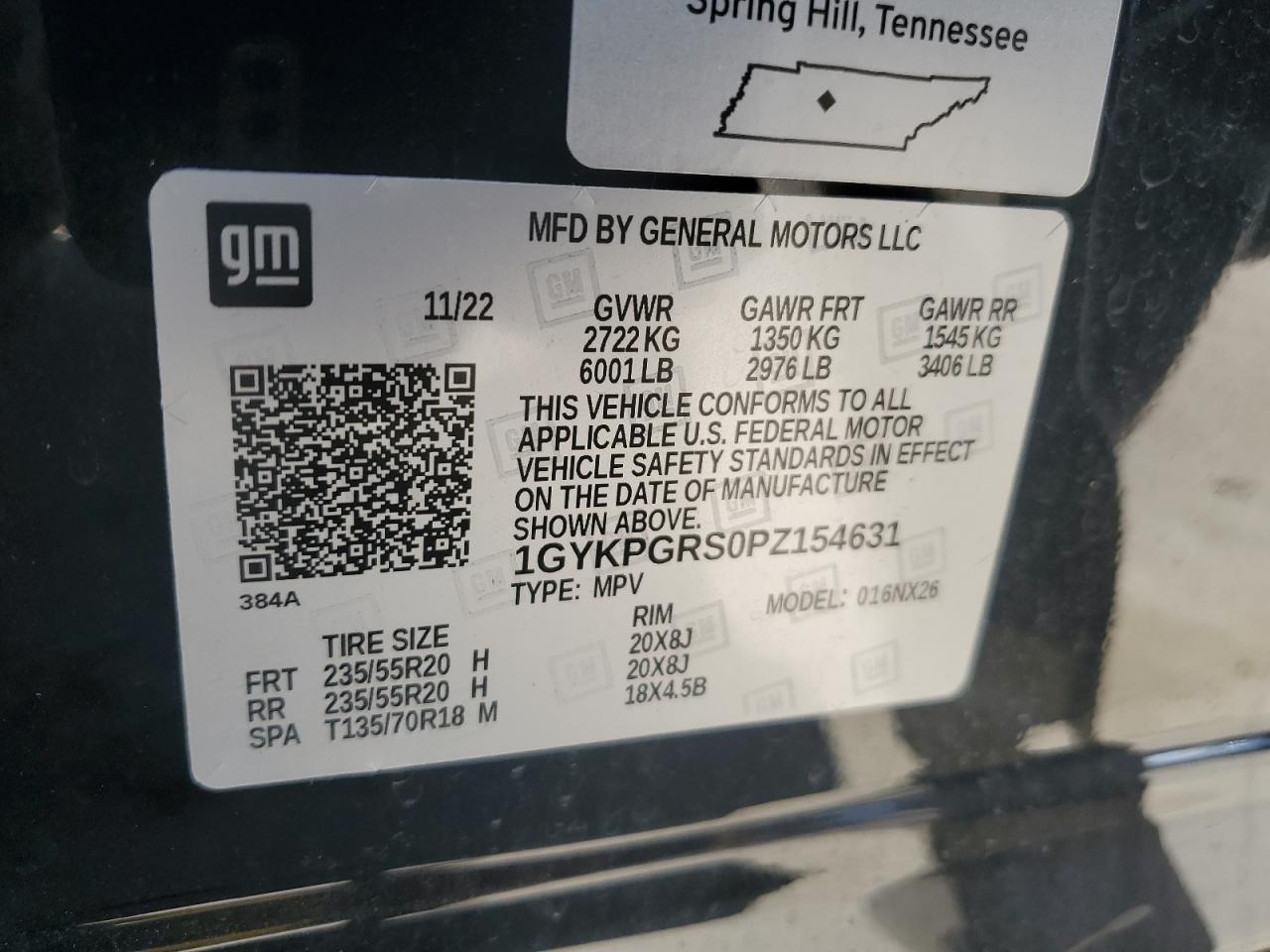 2023 Cadillac Xt6 Sport VIN: 1GYKPGRS0PZ154630 Lot: 47586565