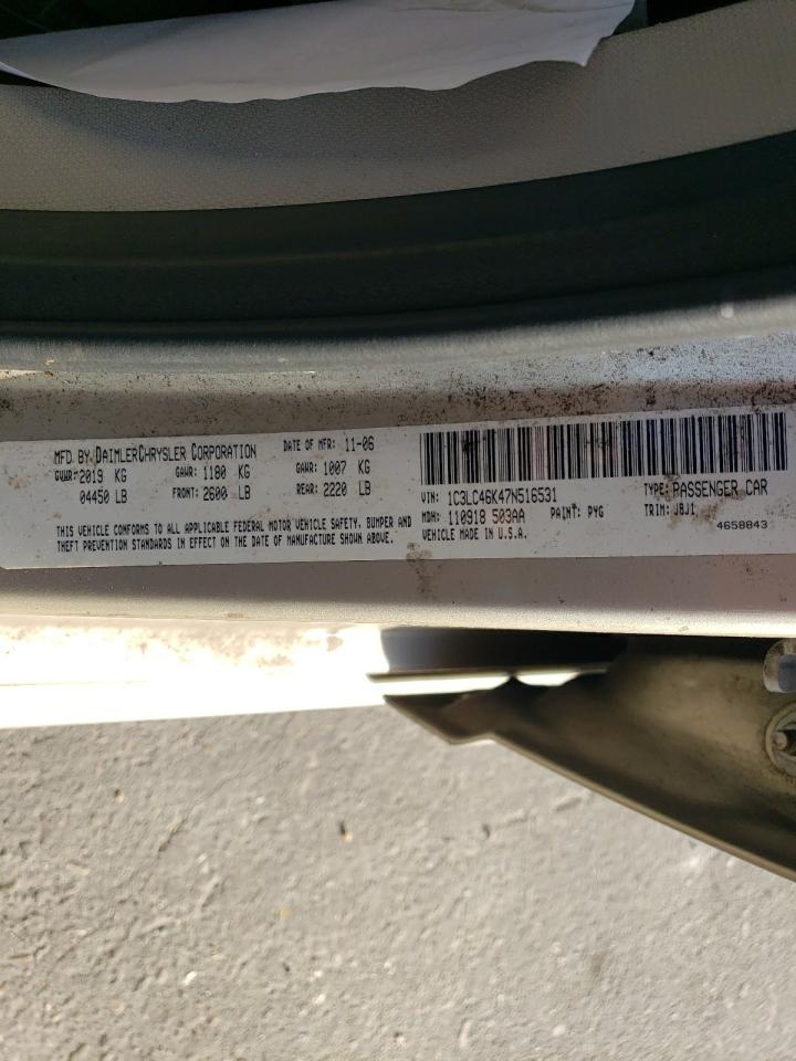 2007 Chrysler Sebring VIN: 1C3LC46K47N516531 Lot: 49402465