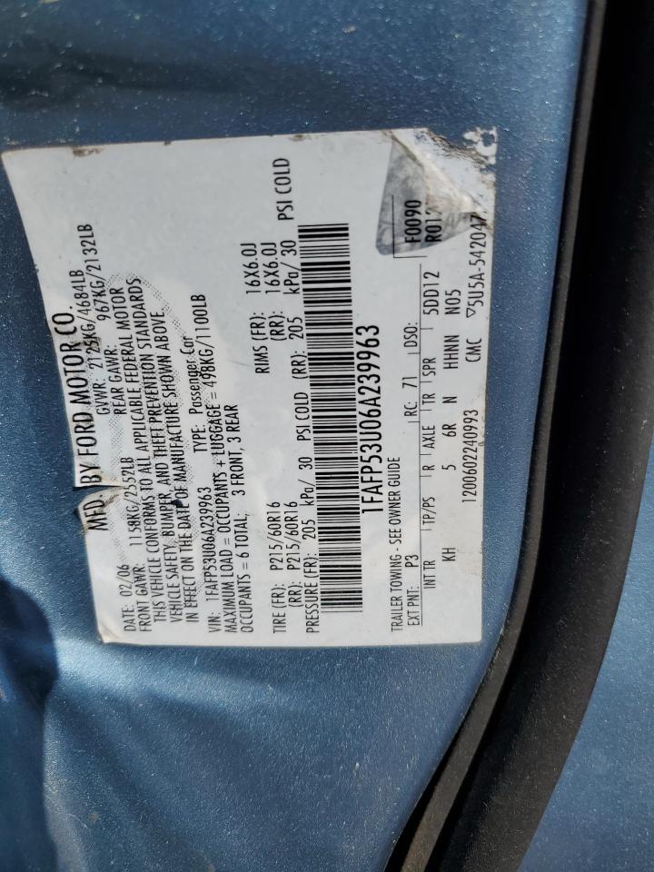2006 Ford Taurus Se VIN: 1FAFP53U06A239963 Lot: 49897885