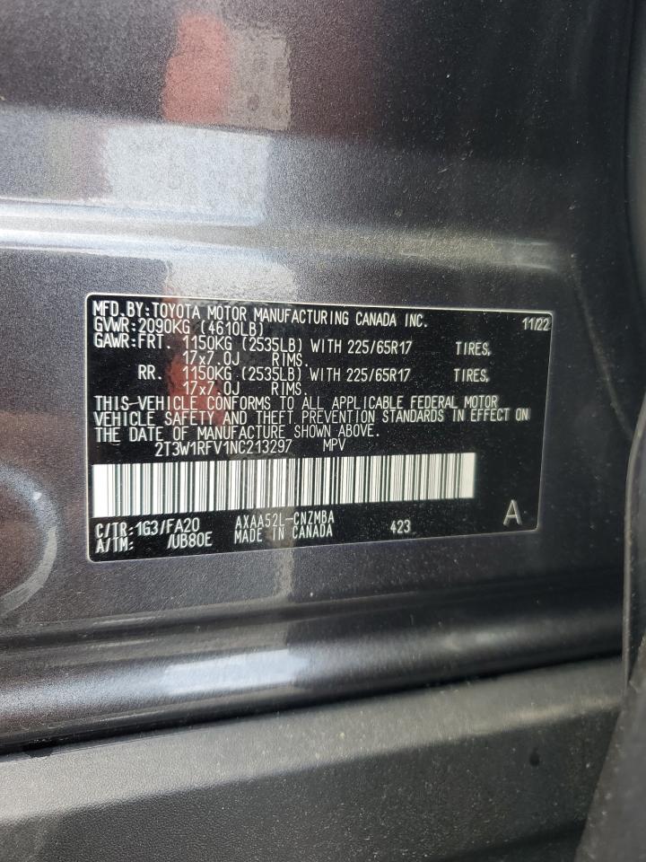2022 Toyota Rav4 Xle VIN: 2T3W1RFV1NC213297 Lot: 82175925
