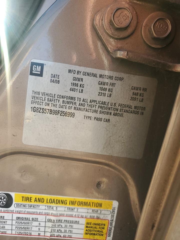 2008 Saturn Aura Xe VIN: 1GH2SS7B98F256999 Lot: 48772115