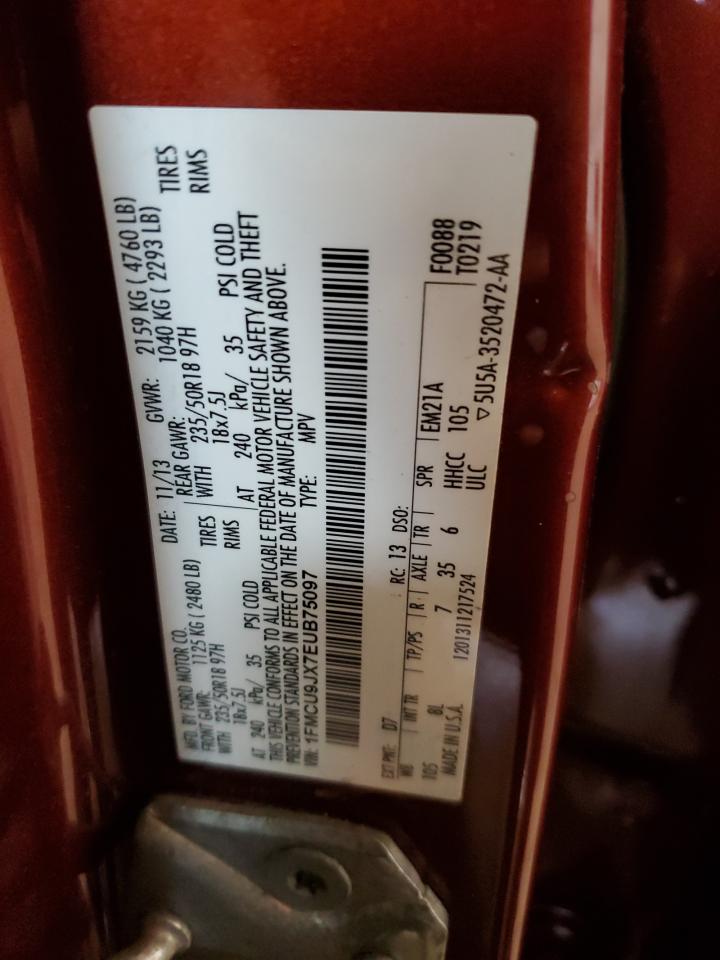 2014 Ford Escape Titanium VIN: 1FMCU9JX7EUB75097 Lot: 49250435