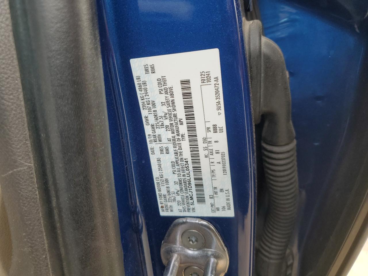 2020 Lincoln Corsair VIN: 5LMCJ1D96LUL05341 Lot: 48064205
