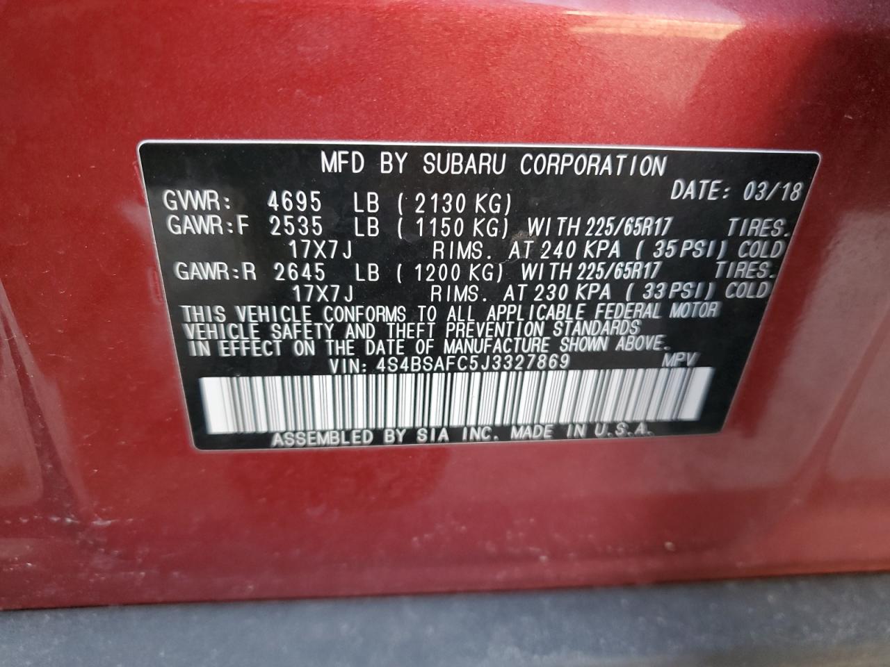2018 Subaru Outback - Image 14