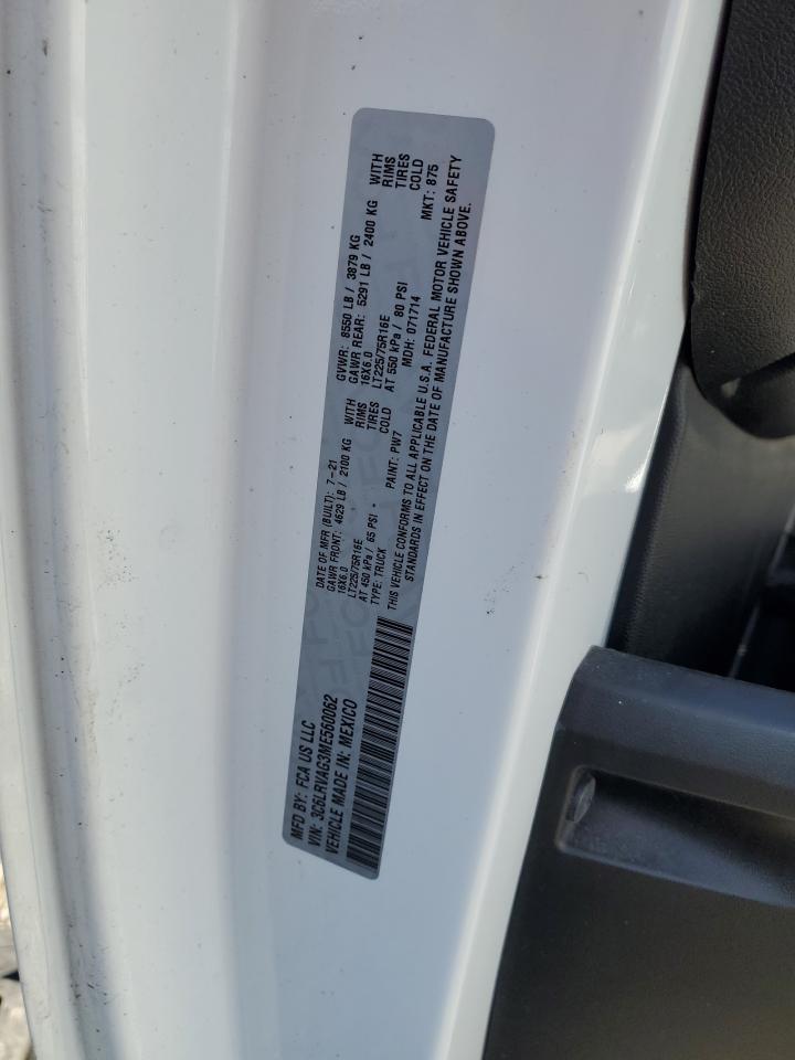 2021 Ram Promaster 1500 1500 Standard VIN: 3C6LRVAG3ME560062 Lot: 49151815