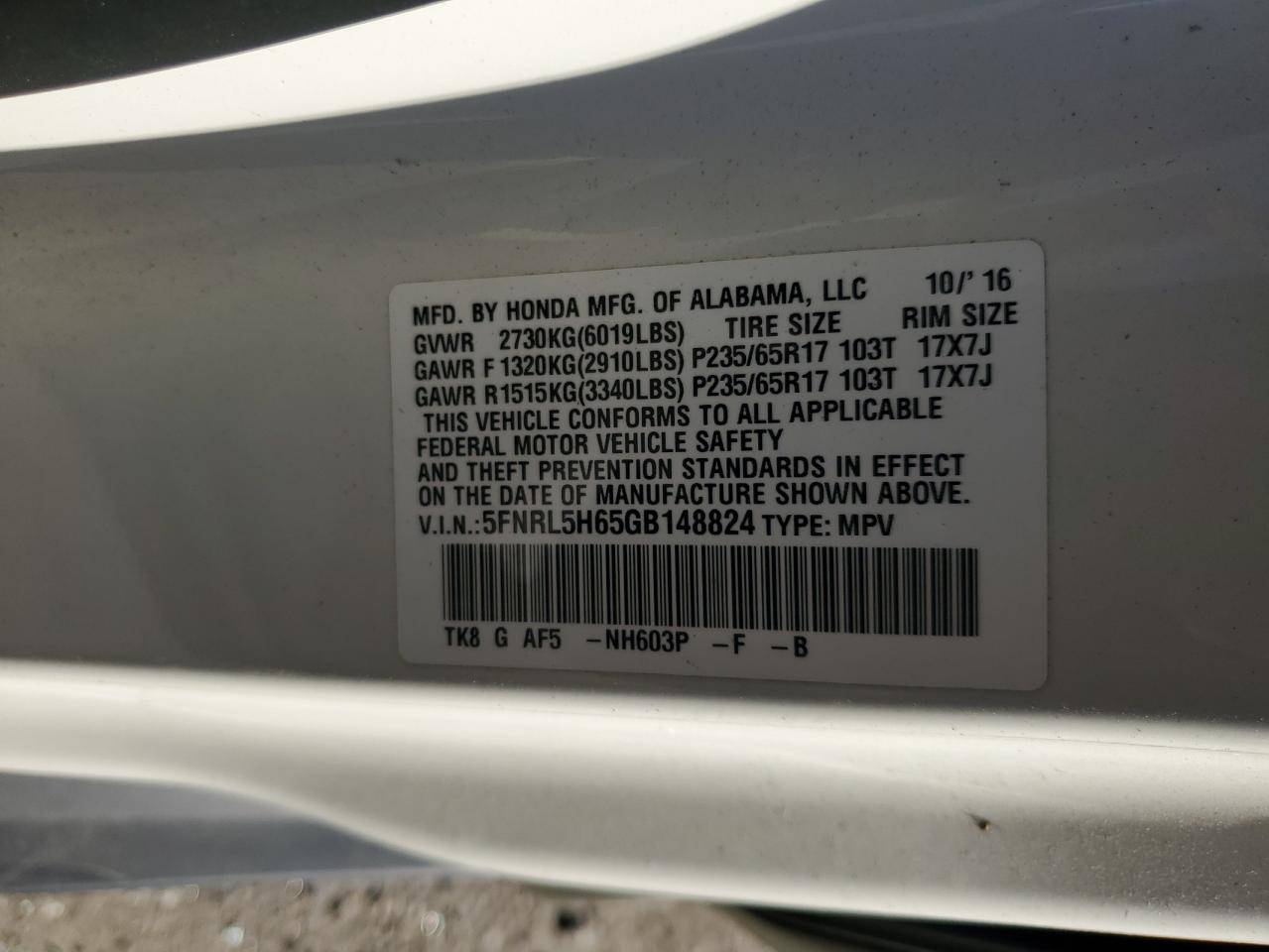 2016 Honda Odyssey - Image 13