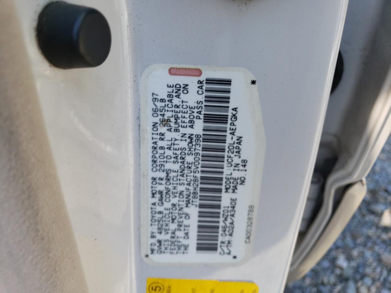 1997 Lexus Ls 400 VIN: JT8BH28F5V0097398 Lot: 49557135