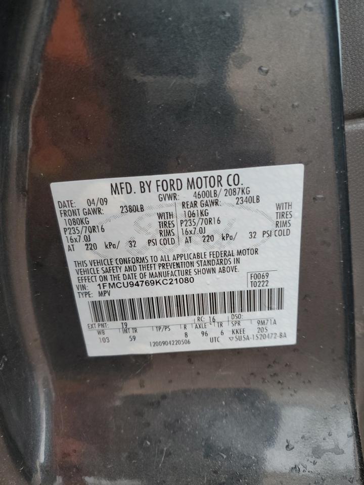 2009 Ford Escape Limited VIN: 1FMCU94769KC21080 Lot: 65809795