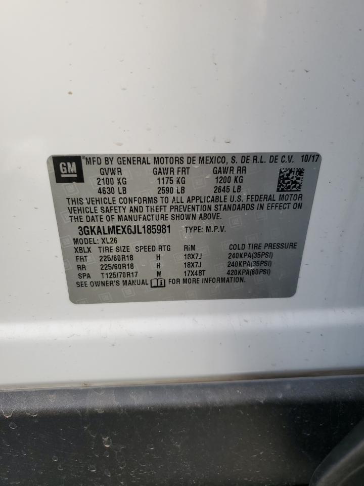 2018 GMC Terrain Sle VIN: 3GKALMEX6JL185981 Lot: 50801935
