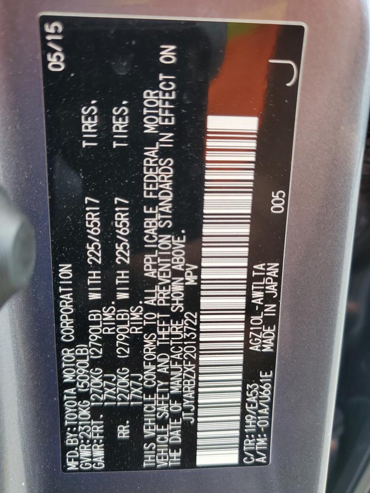 2015 Lexus Nx 200T VIN: JTJYARBZXF2013722 Lot: 50374025