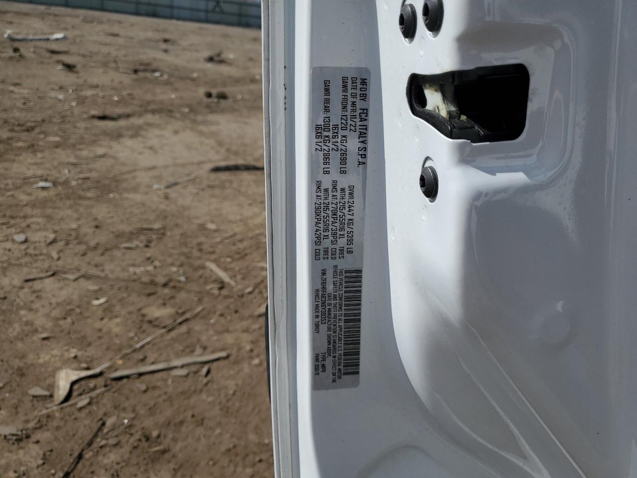 2022 Ram Promaster City Tradesman VIN: ZFBHRFAB3N6Y39353 Lot: 50719745