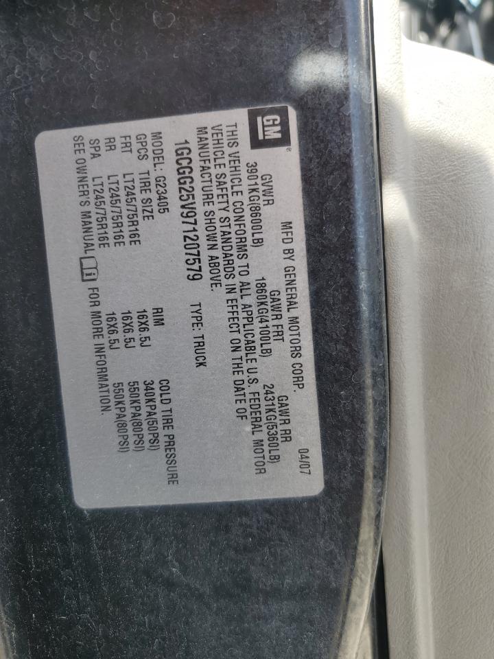 2007 Chevrolet Express G2500 VIN: 1GCGG25V97107579 Lot: 48198375