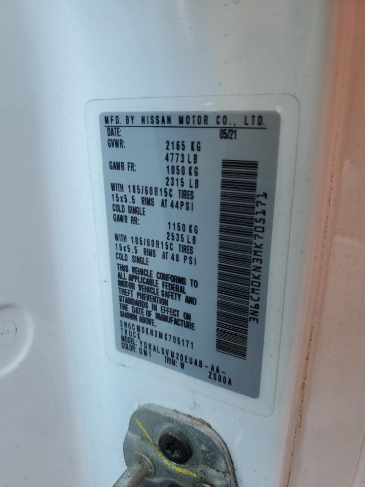 2021 Nissan Nv200 2.5S VIN: 3N6CM0KN3MK705171 Lot: 48246925