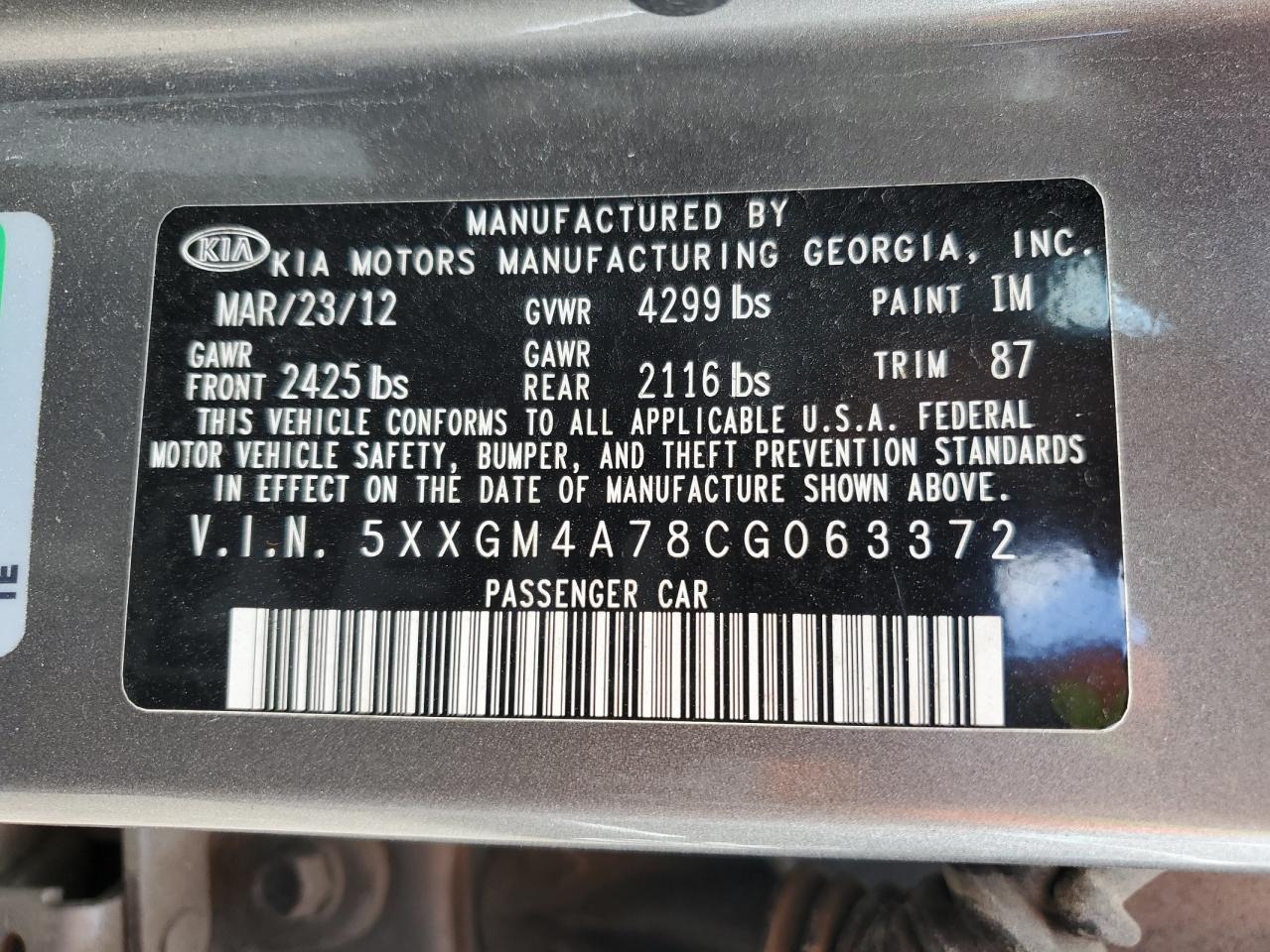2012 Kia Optima - Image 12
