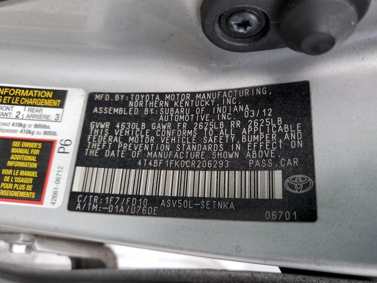 2012 Toyota Camry - Image 12