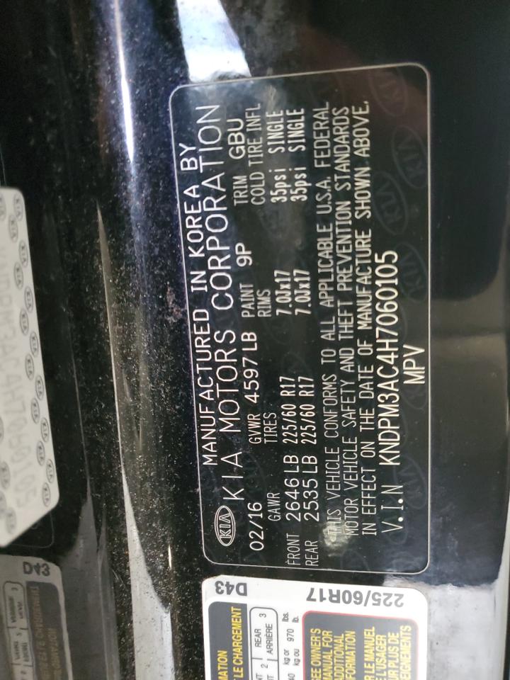2017 Kia Sportage Lx VIN: KNDPM3AC4H7060105 Lot: 51143885