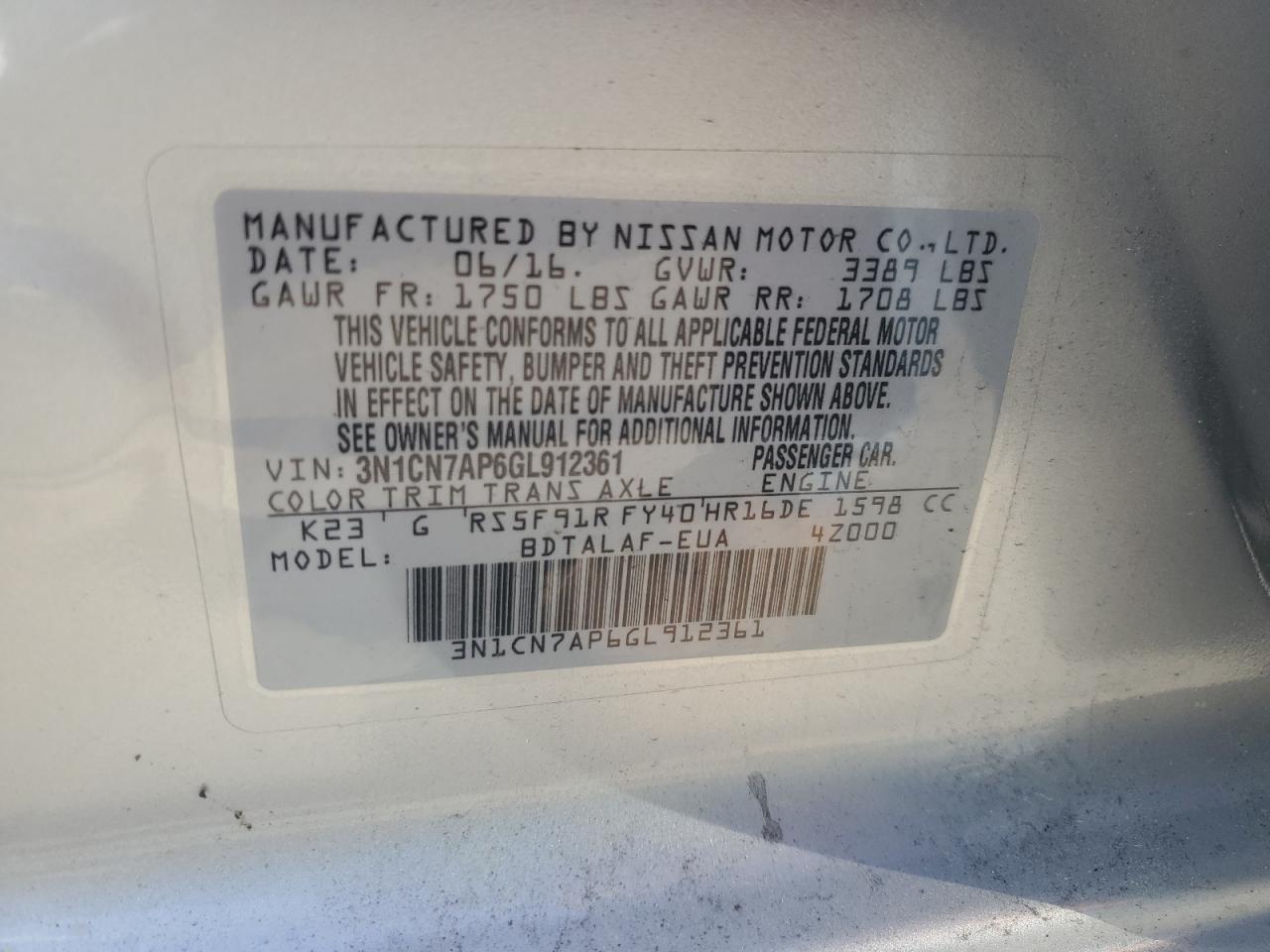 2016 Nissan Versa - Image 12