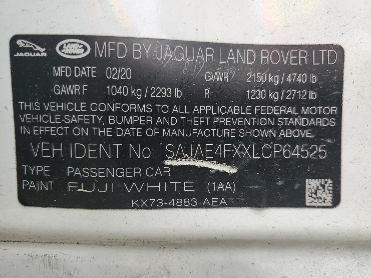 2020 Jaguar Xe S VIN: SAJAE4FXXLCP64525 Lot: 51155885