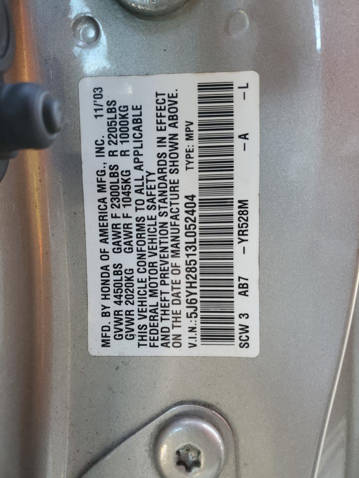 2003 Honda Element Ex VIN: 5J6YH28513L052404 Lot: 46289035