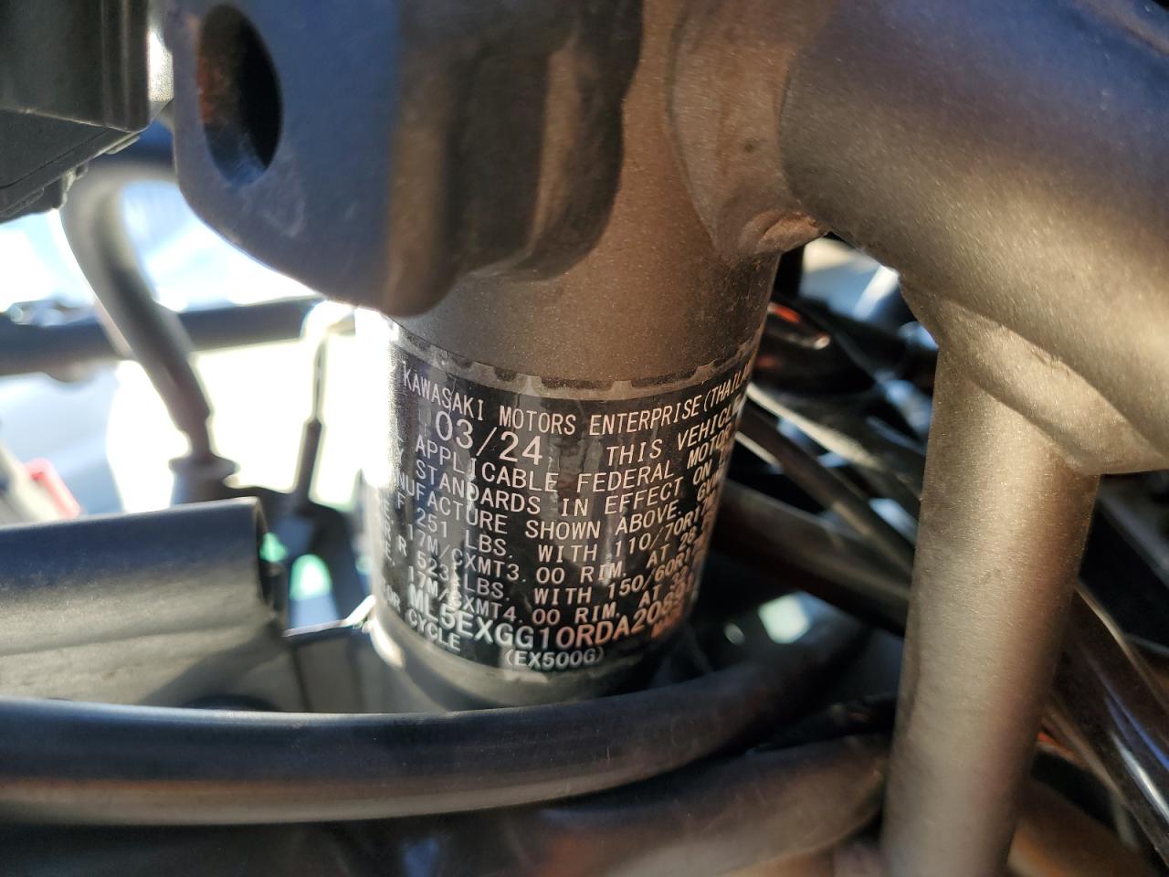 2024 Kawasaki Ex500 VIN: ML5EXGG10RDA20891 Lot: 49473915