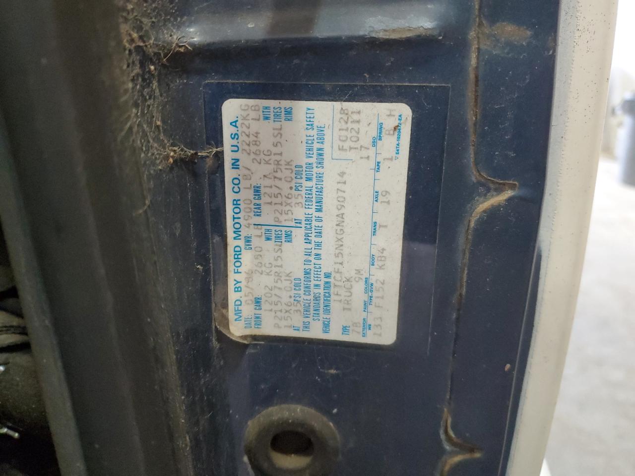 1986 Ford F150 VIN: 1FTCF15NXGNA90714 Lot: 47586065