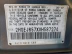 1997 Honda Civic Lx للبيع في Riverview، FL - Front End