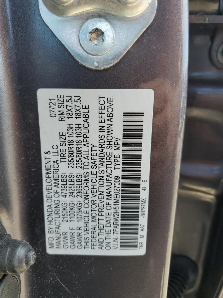 2021 Honda Cr-V Ex VIN: 7FARW2H51ME027009 Lot: 49665975
