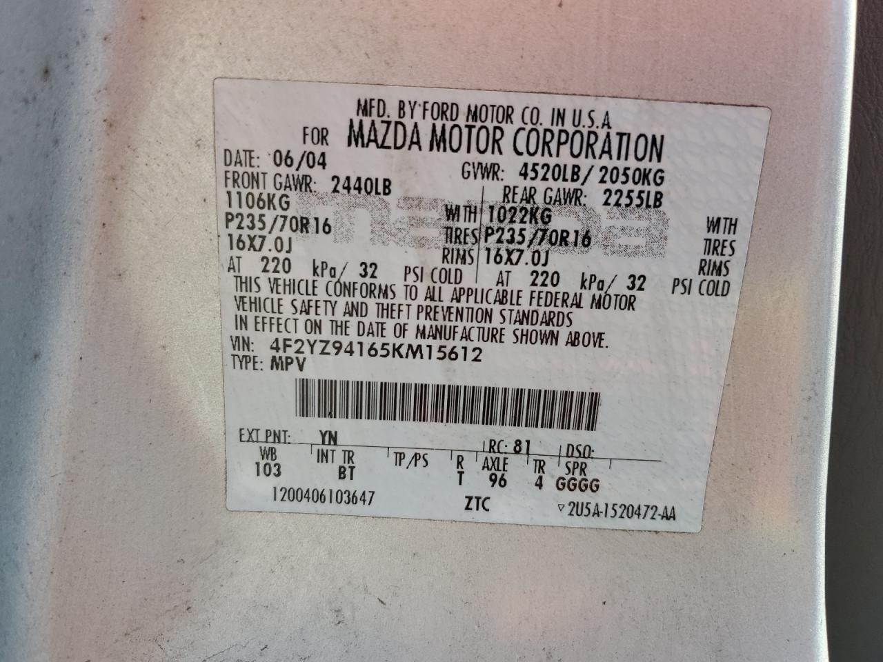 2005 Mazda Tribute - Image 13