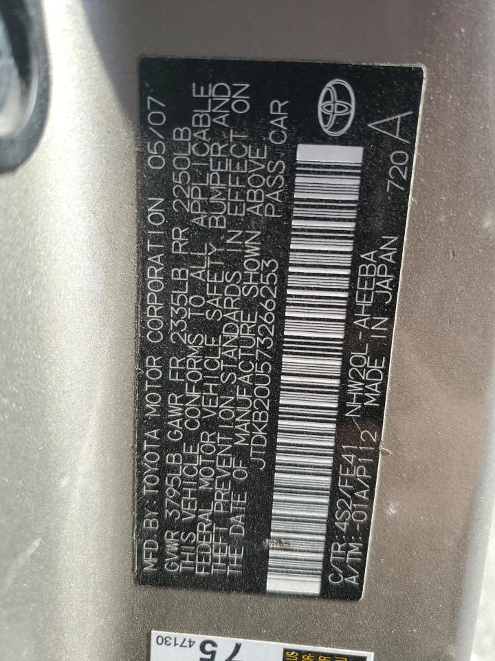 2007 Toyota Prius VIN: JTDKB20U573266253 Lot: 48470775