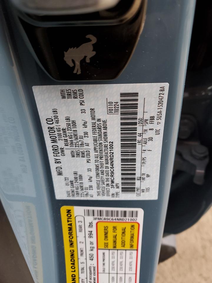 2022 Ford Bronco Sport Outer Banks VIN: 3FMCR9C64NRD21002 Lot: 50359285