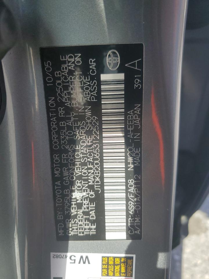 2005 Toyota Prius VIN: JTDKB20U653122529 Lot: 48716215