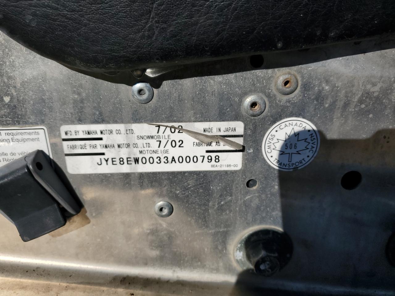 2003 Yamaha Rx1 VIN: JYE8EW003A000798 Lot: 47435805