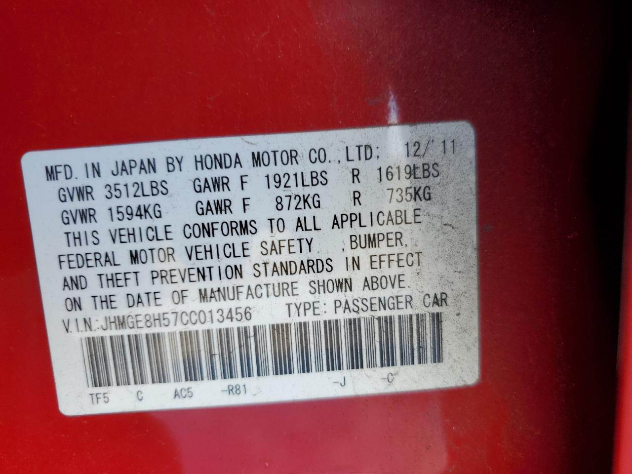 2012 Honda Fit - Image 14