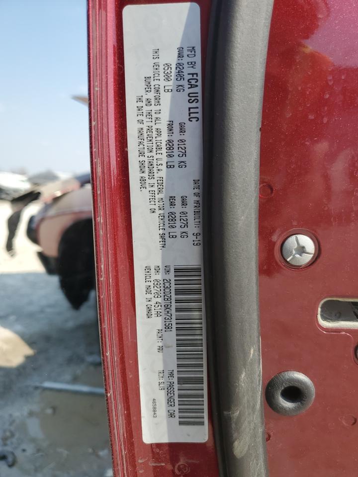 2019 Dodge Challenger R/T VIN: 2C3CDZBT6KH731581 Lot: 48587025