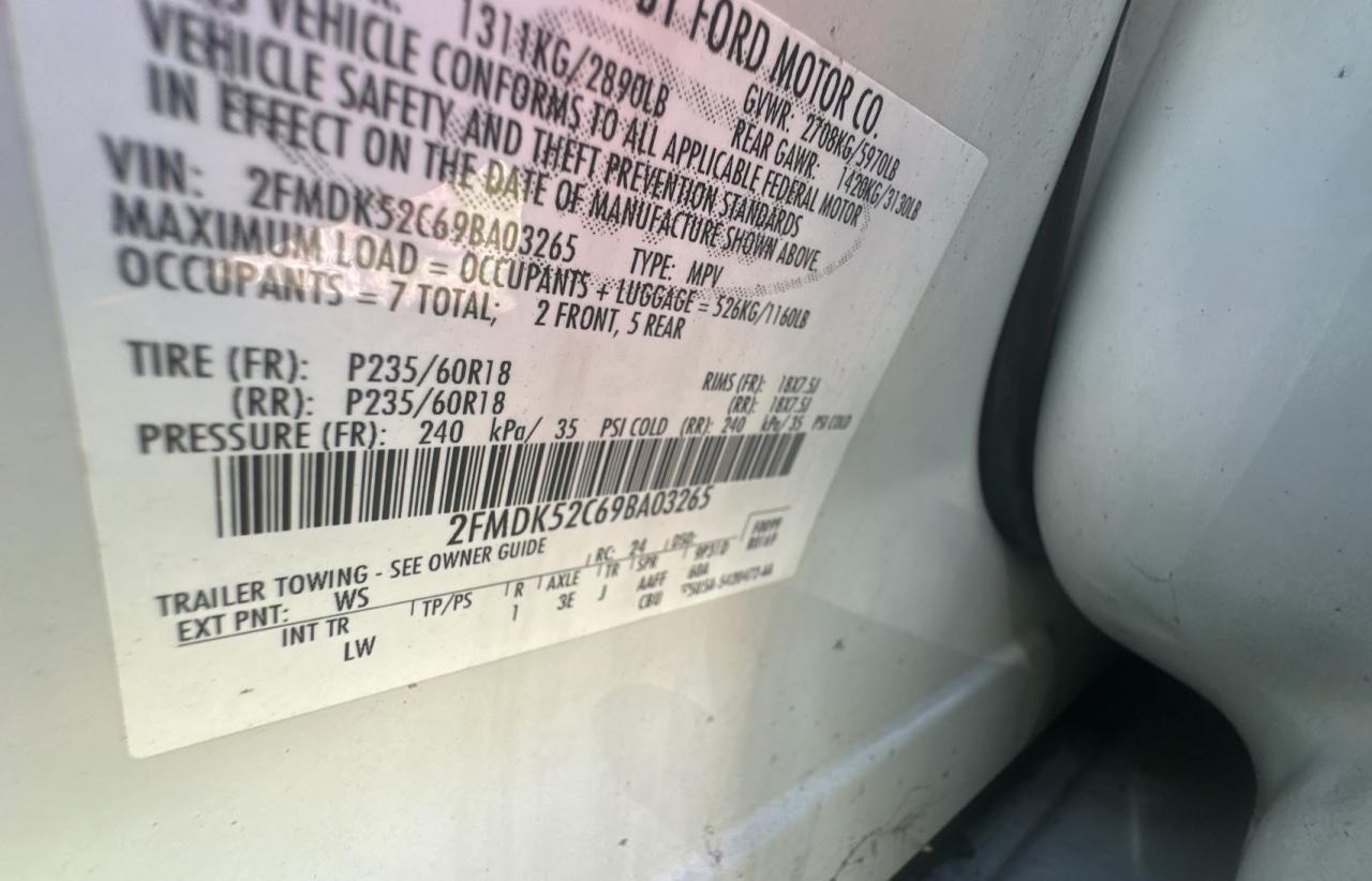 2009 Ford Flex Sel VIN: 2FMDK52C69BA03265 Lot: 49319495