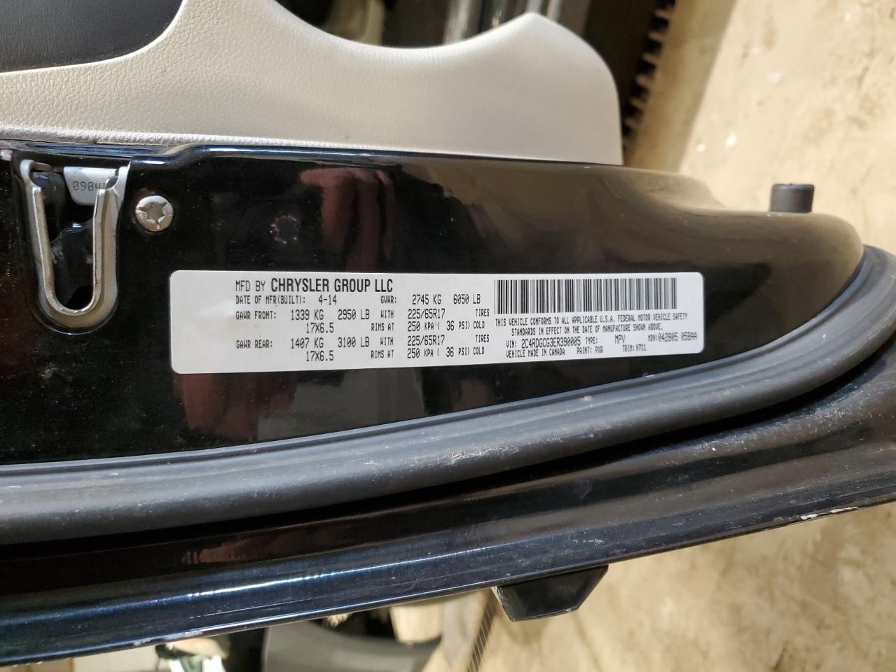 2014 Dodge Grand Caravan Sxt VIN: 2C4RDGCG3ER390005 Lot: 62260285