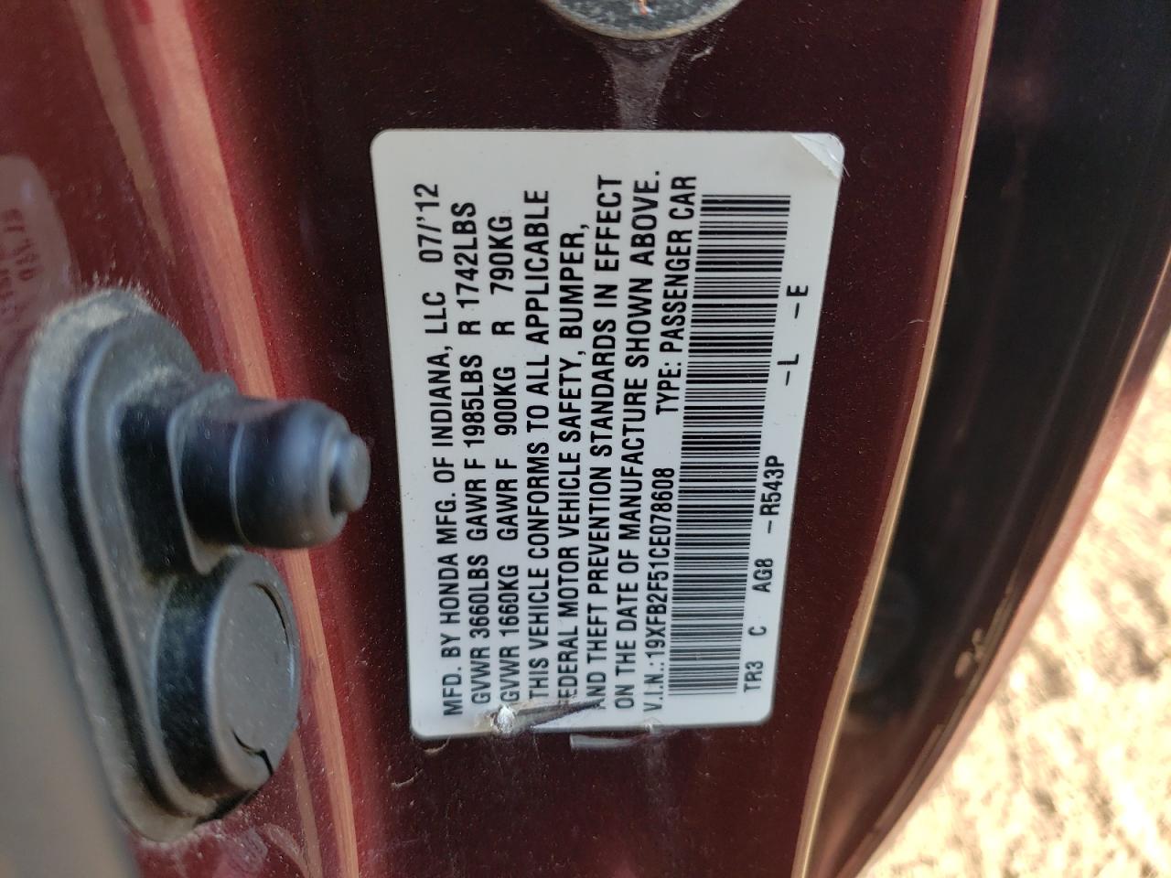 2012 Honda Civic - Image 12
