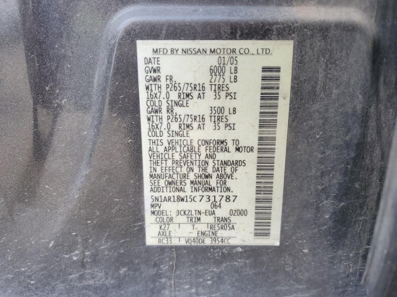 2005 Nissan Pathfinder - Image 13