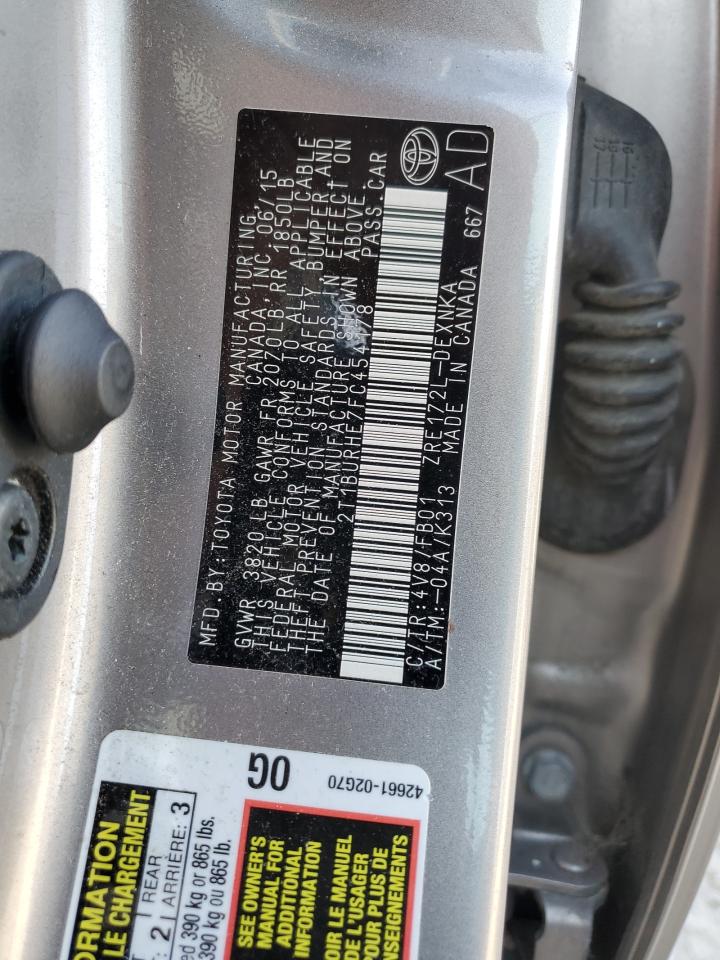 2015 Toyota Corolla L VIN: 2T1BURHE7FC454178 Lot: 48547815